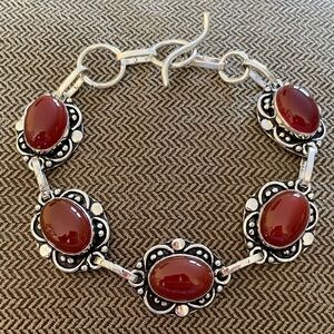 Sterling Silver Carnelian Bracelet